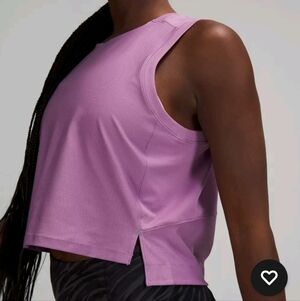 Lululemon Athletica Mesh Back Cropped Purple Tank Top